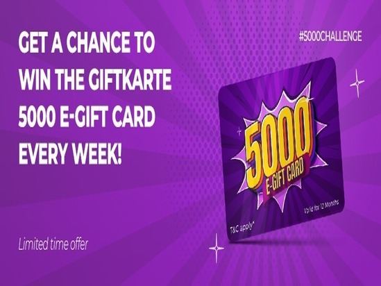Win a Gift Card Worth Rs.5000 Every Week with Our #5000Challenge!