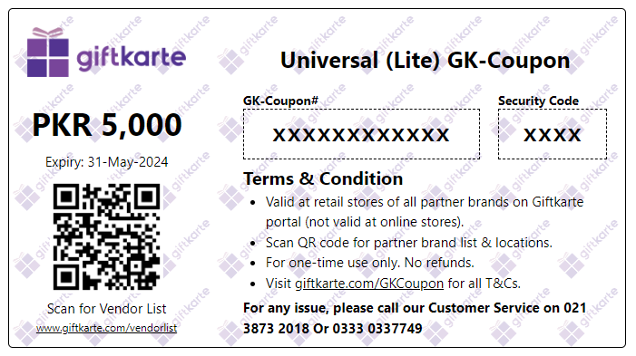 GiftKarte coupon card